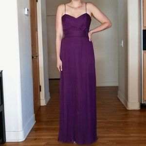 Amsale Chiffon Bridesmaid/Formal Dress in Eggplant